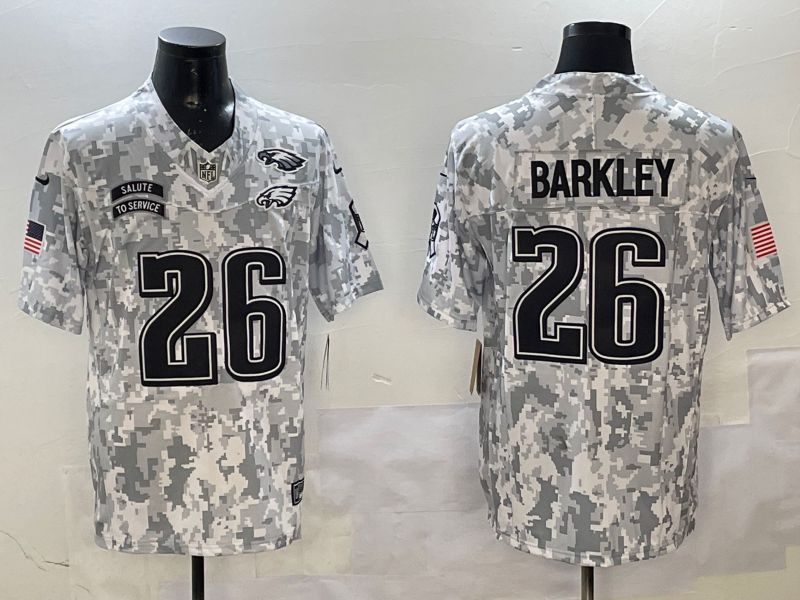 Men Philadelphia Eagles #26 Barkley Camo Nike 2025 Salute to Service Limited NFL Jersey style 2->philadelphia eagles->NFL Jersey